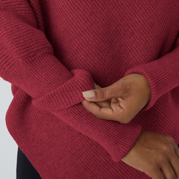 Halara High Neck Long Sleeve Asymmetric Hem Work Sweater - Picture 4 of 12